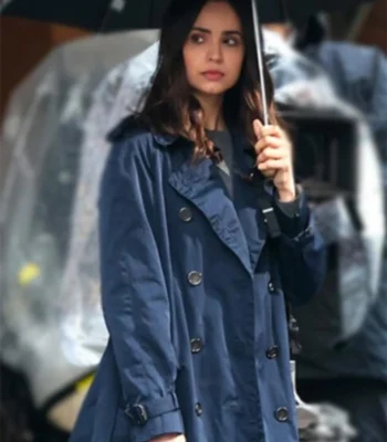 Sofia Carson The Life List Blue Cotton Coat