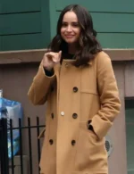 Sofia Carson The Life List Brown Coat