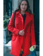 Sofia Carson The Life List Red Double Breasted Peacoat