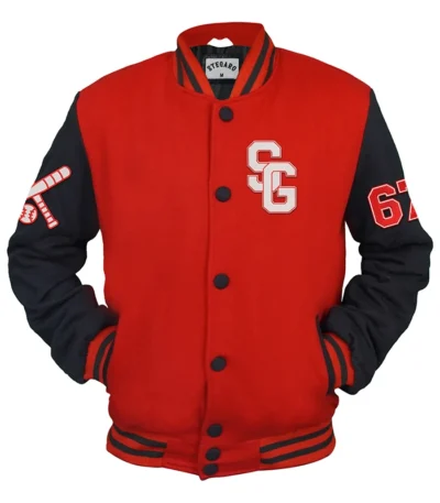 Stegaro Baseball Red Varsity Jacket