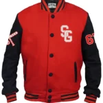 Stegaro Baseball Red Varsity Jacket