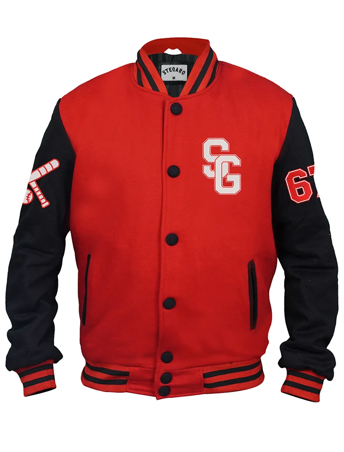 Stegaro Baseball Red Varsity Jacket Stegaro Baseball Red Varsity Jacket