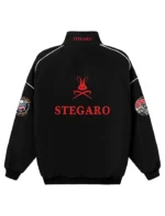 Stegaro Black Moto Bomber Jacket