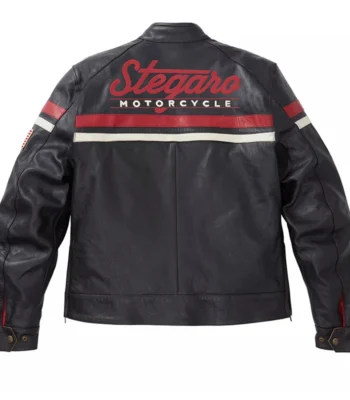 Stegaro Black Motorcycle Leather Jacket
