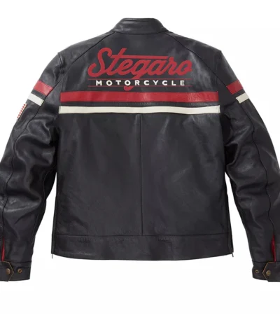 Stegaro Black Motorcycle Leather Jacket