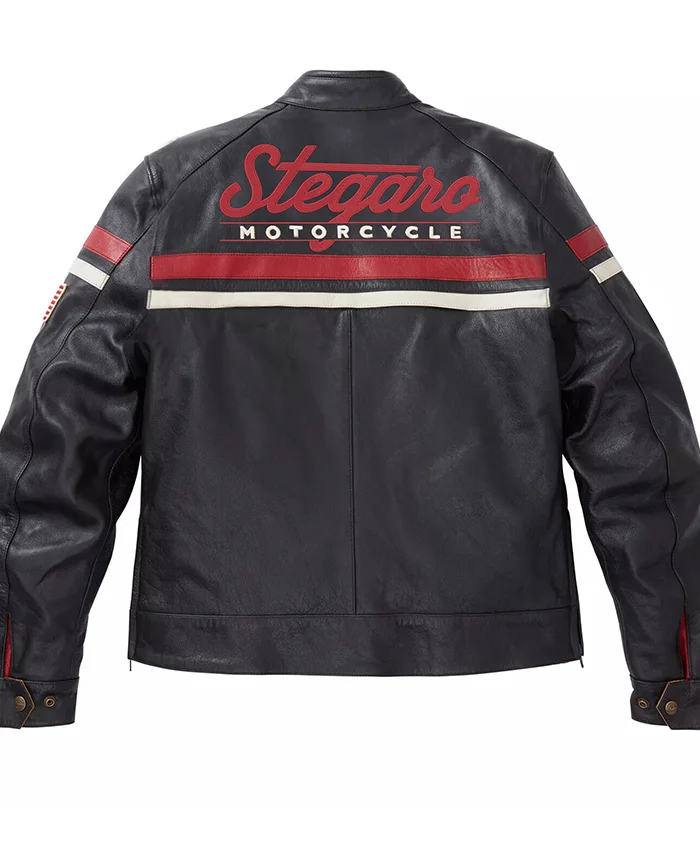 Stegaro Black Motorcycle Leather Jacket Stegaro Black Motorcycle Leather Jacket