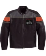 Stegaro Cafe Racer USA Flag Leather Jacket