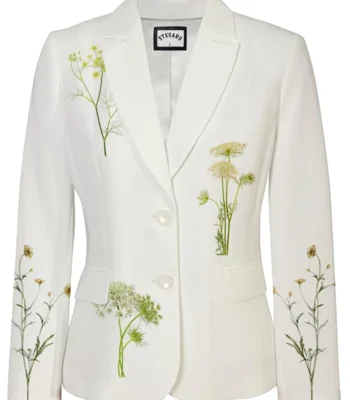 Stegaro White Bloom Blazer