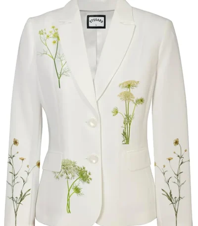 Stegaro White Bloom Blazer