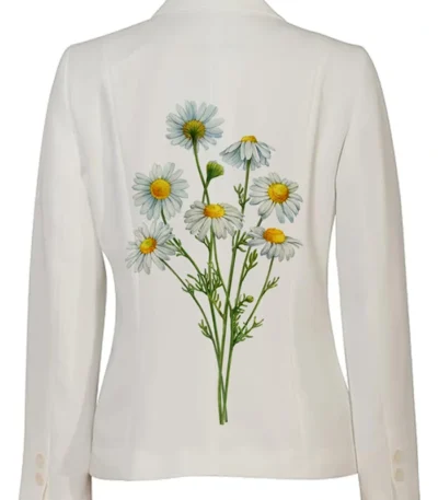 Stegaro White Bloom Blazer