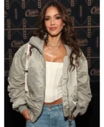Super Bowl 2026 Jessica Alba Bomber Jacket