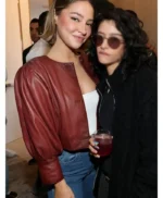 Super Bowl Madelyn Cline Brown Leather Jacket