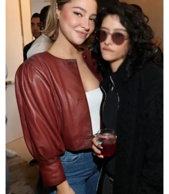 Super Bowl Madelyn Cline Brown Leather Jacket