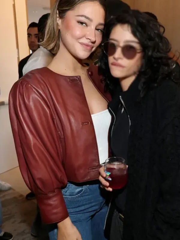 Super Bowl Madelyn Cline Brown Leather Jacket