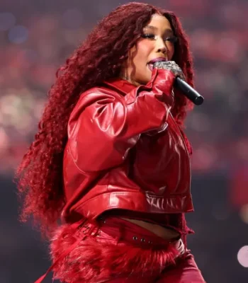 Super Bowl LIX Halftime Show SZA Red Leather Jacket