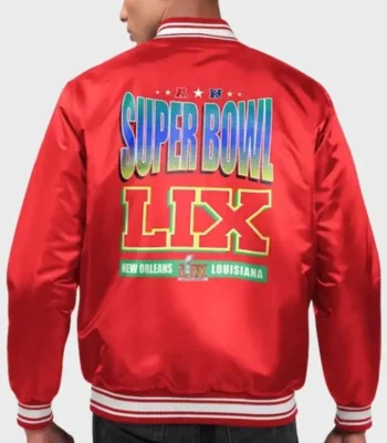 Super Bowl LIX Red Satin Starter Jacket