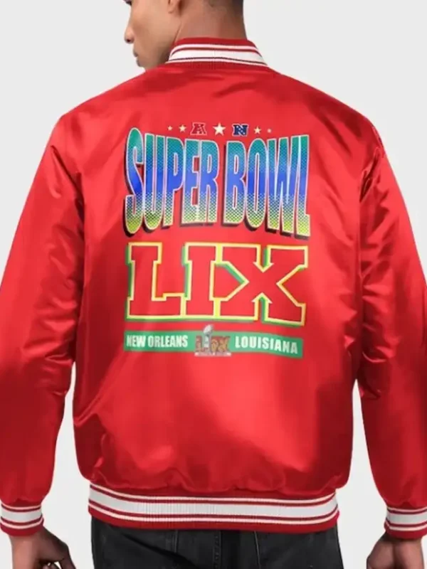 Super Bowl LIX Red Satin Starter Jacket