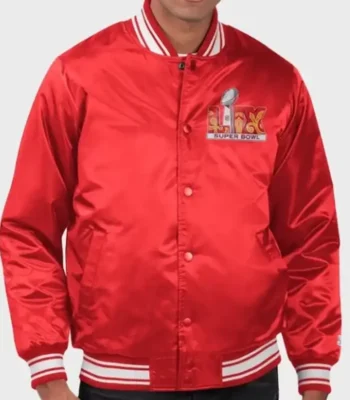 Super Bowl LIX Red Satin Starter Jacket