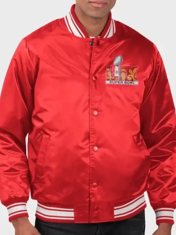Super Bowl LIX Red Satin Starter Jacket