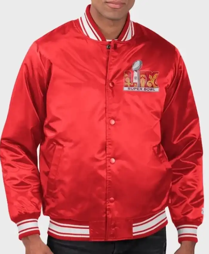 Super Bowl LIX Red Satin Starter Jacket Super Bowl LIX Red Satin Starter Jacket