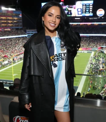 Super Bowl LX Becky G Leather Coat