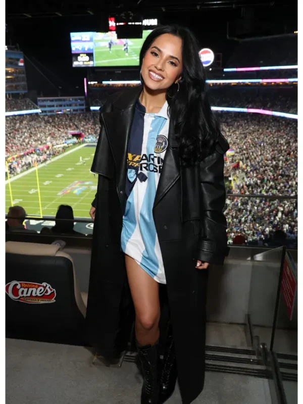 Super Bowl LX Becky G Leather Coat