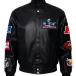 Super Bowl LX Black Leather Jacket