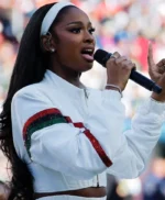 Super Bowl LX Coco Jones White Jacket