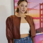 Super Bowl Madelyn Cline Brown Leather Jacket