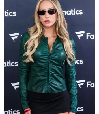 Super Bowl Party Alix Earle Green Jacket