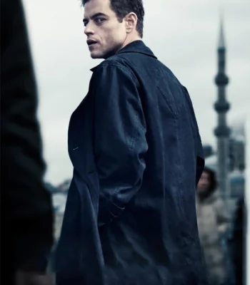 The Amateur Rami Malek Black Cotton Coat