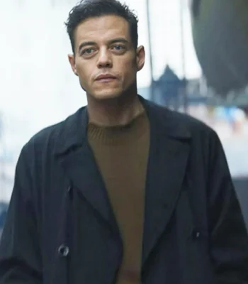The Amateur Rami Malek Black Cotton Coat
