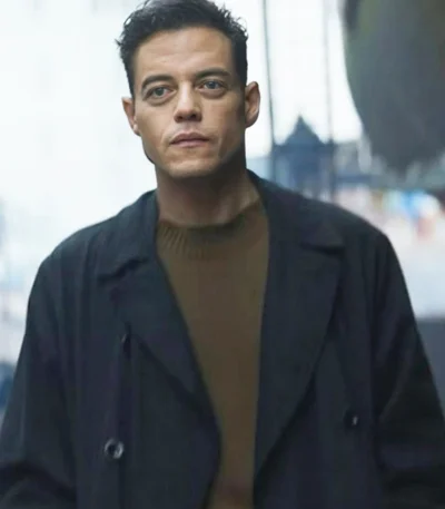 The Amateur Rami Malek Black Cotton Coat