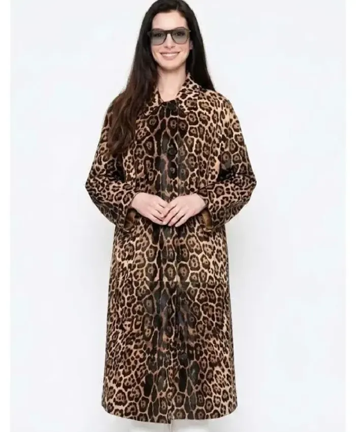 The Devil Wears Prada 2 Anne Hathaway Leopard Coat The Devil Wears Prada 2 Anne Hathaway Leopard Coat