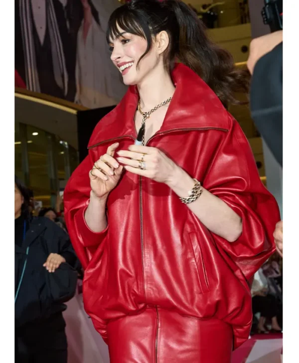 The Devil Wears Prada 2 Event Anne Hathaway Red Coat