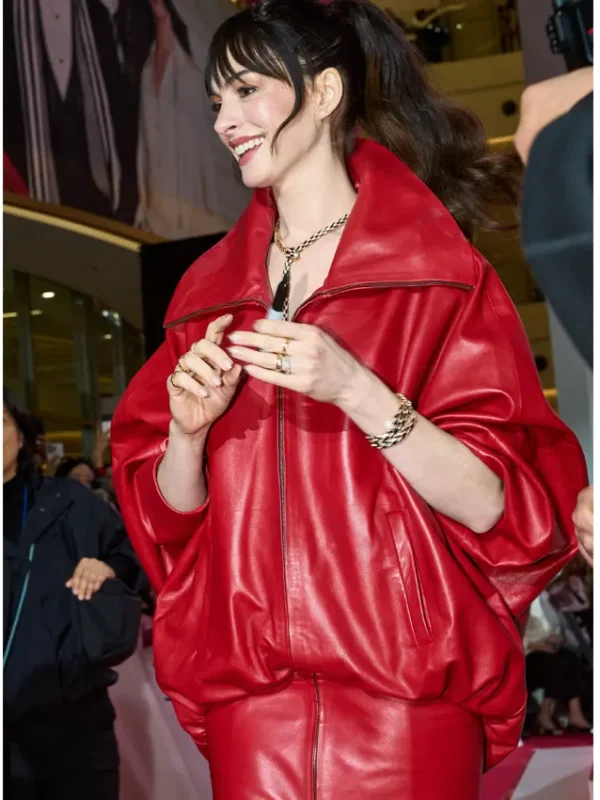 The Devil Wears Prada 2 Event Anne Hathaway Red Coat