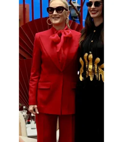 The Devil Wears Prada 2 Event Meryl Streep Red Suit