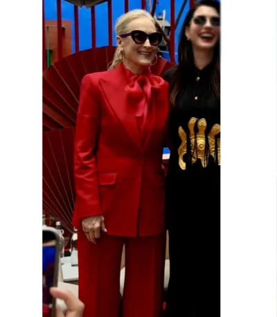 The Devil Wears Prada 2 Event Meryl Streep Red Suit