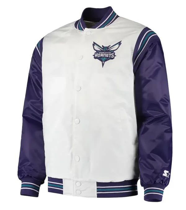 The Enforcer Charlotte Hornets Varsity Satin Jacket