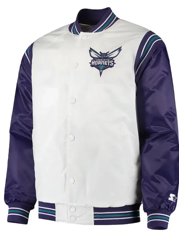The Enforcer Charlotte Hornets Varsity Satin Jacket