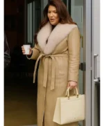 The Real Housewives Emily Simpson Beige Leather Coat