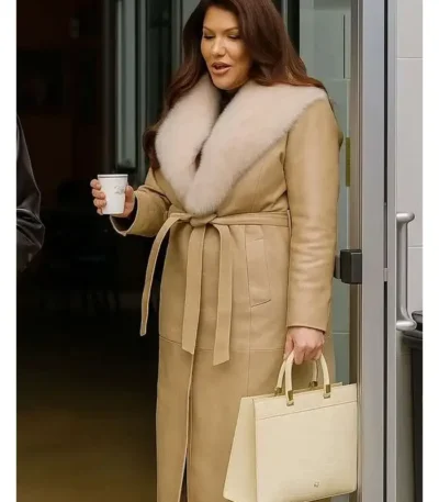 The Real Housewives Emily Simpson Beige Leather Coat