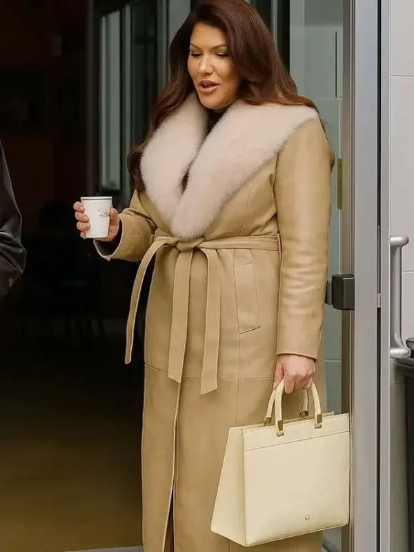 The Real Housewives Emily Simpson Beige Leather Coat