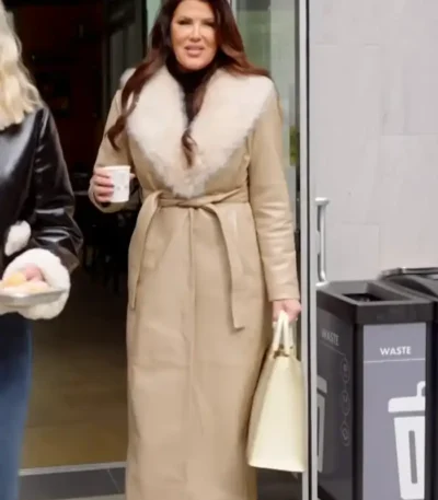 The Real Housewives Emily Simpson Beige Leather Coat