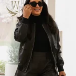The Real Housewives of SLC Lisa Barlow Leather Bomber Jacket