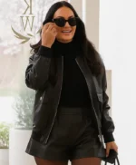 The Real Housewives of SLC Lisa Barlow Leather Bomber Jacket
