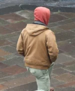 The Running Man Glen Powell Brown Jacket