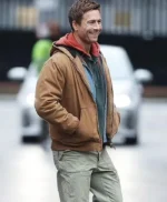 The Running Man Glen Powell Brown Jacket