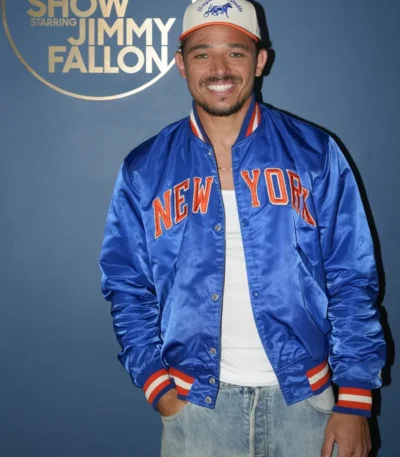 The Tonight Show 2026 Anthony Ramos Blue Satin Jacket
