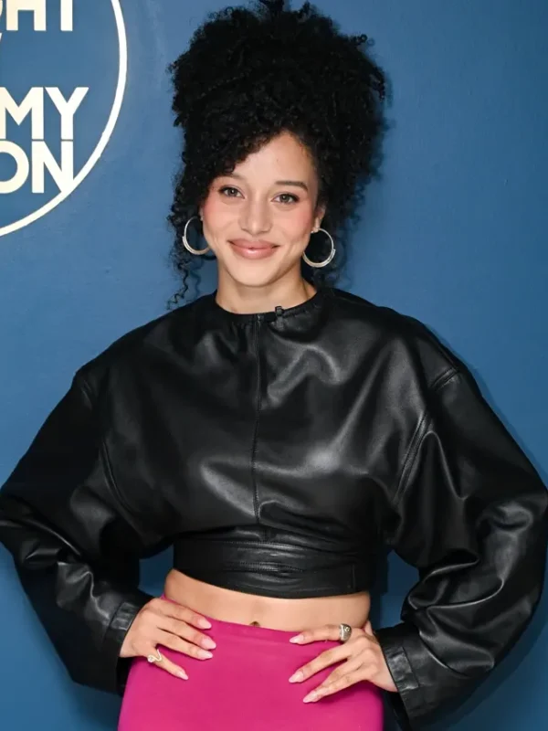 The Tonight Show Chase Infiniti Cropped Leather Jacket